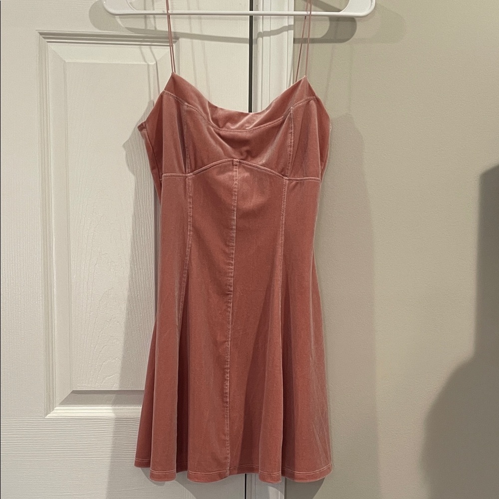 Urban Outfitters Dusty Rose Velvet Slip Mini Dress- Size Small